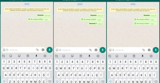 whatsapp silinen mesajlar görülür mü